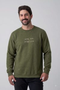 MOLETOM GOLA CARECA VERDE - AME EM PUBLICO